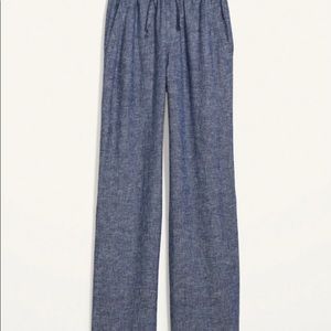 High-Waisted Wide-Leg Linen-Blend Pants for Women